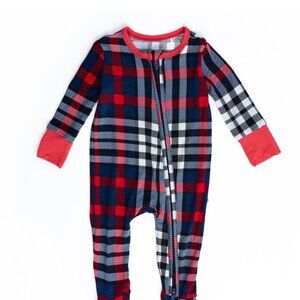 Bums and Roses Checkmate Plaid Bamboo Zippy Size 12-18 months